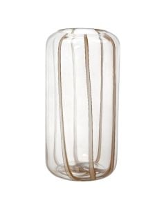 Decorative vase, glass, transparent, Ø16xH32 cm