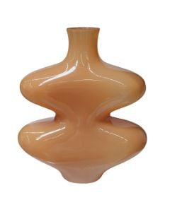 Vazo dekorative, qelq, kafe, 7.5x18xH21.5 cm