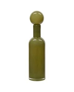 Decorative vase, glass, green, Ø10xH47.5 cm