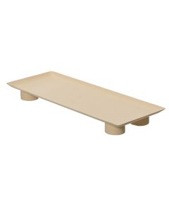 Decorative plate, metal, beige, 13x34xH3 cm