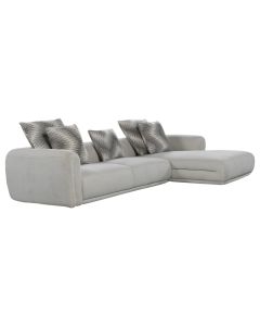 Corner sofa, right, textile upholstery, grey, 280x168xH68 cm
