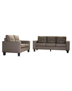 Divan, 2+3, tapiceri tekstili, strukturë druri, kafe, 3P:186x77xH82 cm/2 P: 136x77x82cm