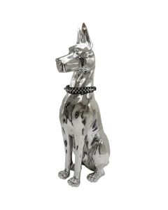 Decorative object, Dog, resin, grey, 27xH73cm