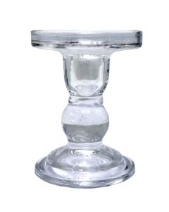 Mbajtëse qiriri, qelq, transparente, 8.5xH11.5 cm
