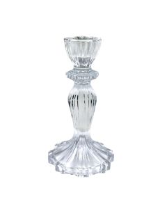 Mbajtëse qiriri, qelq, transparente, 7xH11 cm