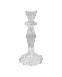 Mbajtëse qiriri, qelq, transparente, 9.5xH20.5 cm