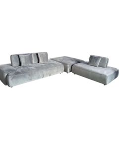 Corner sofa, textile upholstery, wooden structure, grey, 275x238xH95 cm