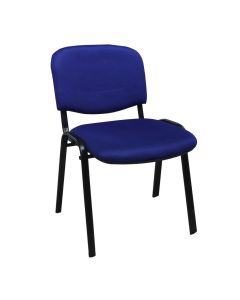 Office chair static, metallic structure, textile fabric, blue, 54x58xH81 cm