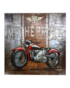 Pikturë,  punim me metal, MOTORCYCLE III,  80x80 cm