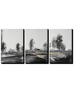 Pikturë, 3 copë, punuar me dorë, në kanavacë, 48x72 cm