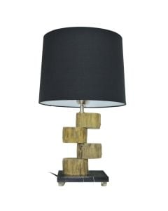Table lamp E27 1x40W black & brown ceramic base, black textile shade.