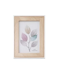 Photo frame, mdf, white/beige, 10x15 cm