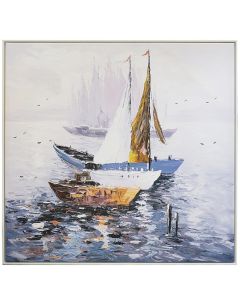 Printed painting, mdf/polyester, colorful, 100x100cm