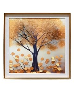 Pikturë e printuar ''Leaves'', kornizë MDF, shumëngjyrëshe, 40 x 40 cm