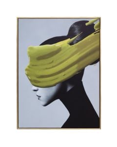 Pikturë e printuar ''Woman'', e zezë/e verdhë, 60 x 80 cm