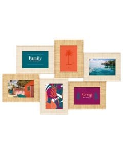 Photo frame, Thea, plastic/glass, colorful, 6 photos, 64.5xH41 cm