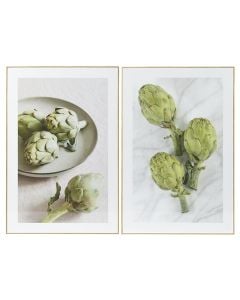 Pikturë e printuar, Artichoke, Kornizë mdf, e bardhë/jeshile, 40x60 cm