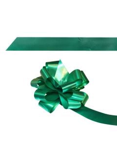 Decorative bow, "Stella", with design, plastic, 26 cm, green