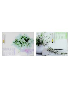 Tabele shkrimi xhami kalendar me marker FLOWER 40x0.4xH30cm.