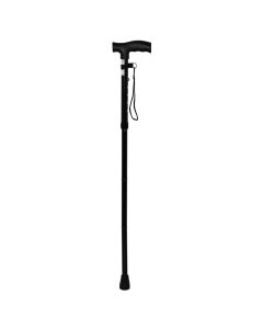 Bastun me palosje alumin H80-90 cm i zi.Doreza plastike