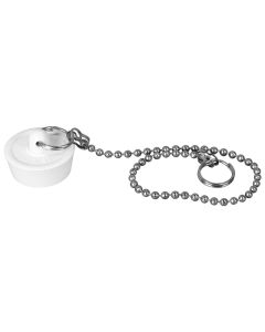 Tapë për lavapjatë me zinxhir, ELIPLAST, gomë dhe metal, e bardhë, Ø3.1 x25 cm