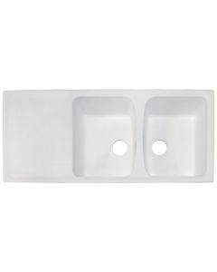 Sink, 2 bowls, left / right, PLADOS, granite, beige, 116x50xH20 cm
