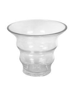 Vazo dekorative lulesh, qelq, transparente, Ø18.5 xH15 cm