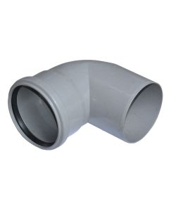 Elbow, polypropylene, Ø110mmx90°, with rubber