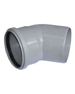Elbow, polypropylene, Ø110mmx45°, with rubber