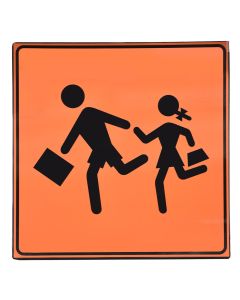Road signs, careful pedestrian crossing in the school area, 60 x 60 cm
