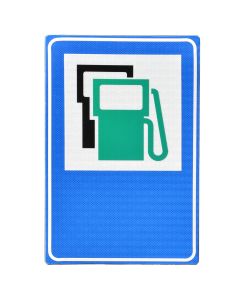 Road signs, warning for entry to the petrol station, 60 x 40 cm