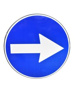 Road sign, forced direction to the right, ᴓ60