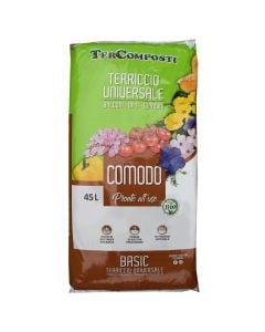 Humus, TerComposti, universal për ambjent të jashtëm, thes/45 l, substrat për bimë dhe lule dhe mbi të gjitha për perime