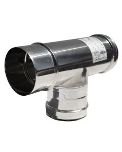 Connector T, stainless 304, Ø100 mm, flat