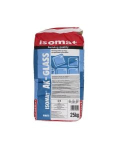 Kolle Isomat AK Glass per ngjitjen dhe stukimin e tullave te xhamit, 25 KG