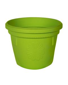 Vazo lulesh rrethore, GERBER, plastike, jeshile, Ø14 xH12.5 cm