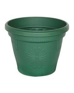 Round flower pot, GERBER, plastic, dark green, Ø17 xH15 cm
