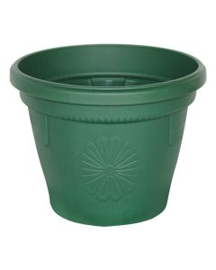 Vazo lulesh rrethore, GERBER, plastike, jeshile errët, Ø25 xH22 cm
