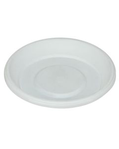 Pjatë vazo lulesh rrethore, GERBER, plastike, e bardhë, Ø11 xH2 cm