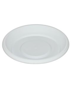 Pjatë vazo lulesh rrethore, GERBER, plastike, e bardhë, Ø16.5 xH3.5 cm
