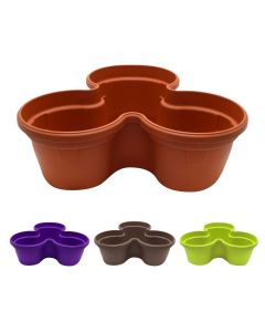 Vazo lulesh rrethore, GERBER, plastike, vishnjë dhe kafe, Ø40 xH16 cm
