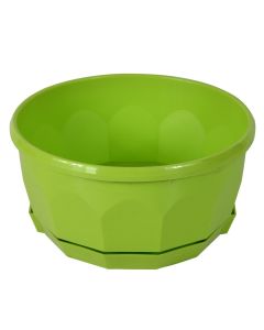 Vazo lulesh rrethore, FIORELLA, plastike, jeshile, Ø30 xH13 cm