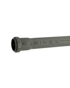 Pipe, polypropylene, Ø40mmx2m, with 1 rubber