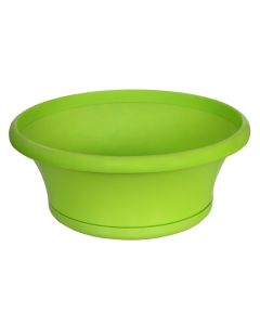 Vazo lulesh rrethore, RECORD, plastike, jeshile, Ø35 xH15 cm