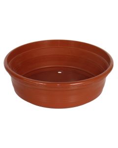 Vazo lulesh rrethore, PRIMAVERA, plastike, terrakotë, Ø22 xH7 cm