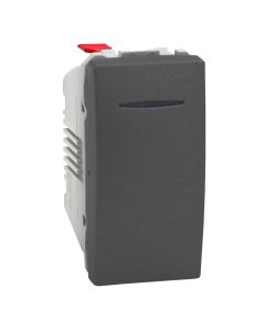 10 AX one-way screwless terminals w blue locator lamp graphite Unica