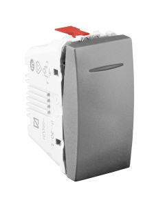 Celes pulsant 10A me komandim automatik e alumin me simbol llampe blu