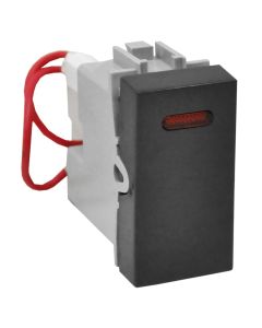 10AX 250V one gang two way switch with indicator switch unit with graphite grey cover