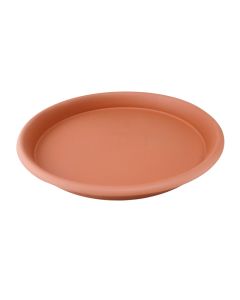 Pjatë vazo lulesh rrethore, plastike, terrakotë, Ø14 xH2 cm