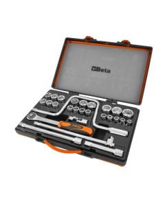 Set profesional me kriket dhe aksesorë, Beta, 27 copë, 1/2", Cr-V, kokë kriketi 10,11,12,13,14,15,16,17,18,19,20,21,22,23,24,25,26,27,28,30,32, 2 zgjatues 1/2"